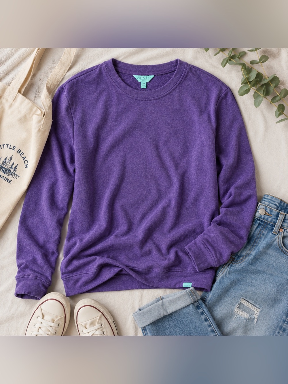 Orvis Purple Modal Blend Crewneck Sweatshirt M